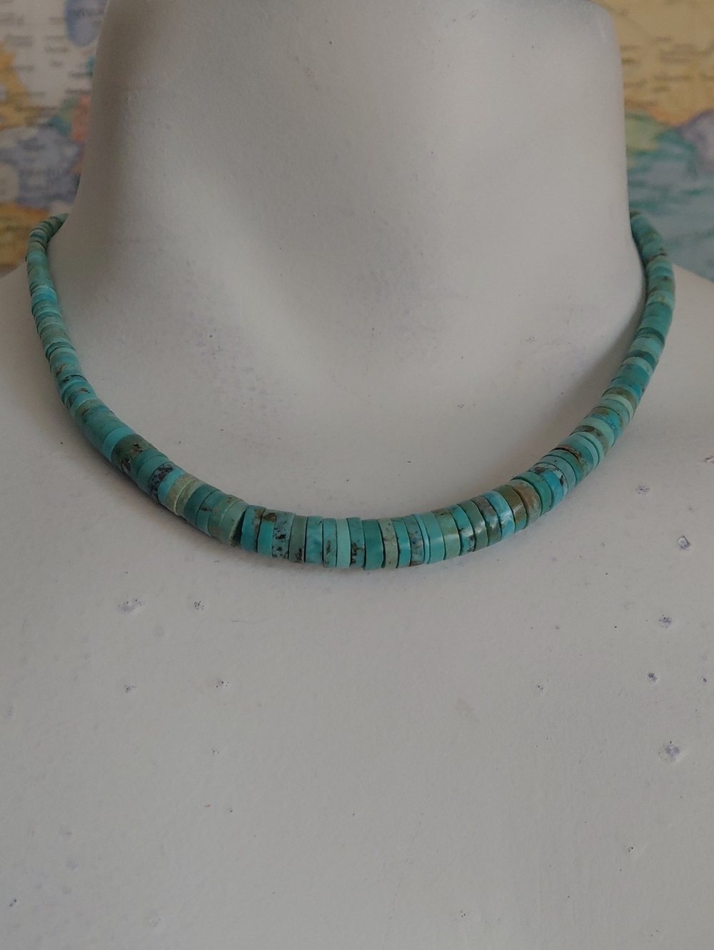 Turquoise Heishi Disk Necklace - Women Jewelry Necklaces